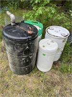 (4) Plastic Barrels