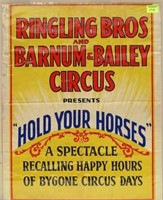 RBB&B CIRCUS "HOLD YOUR HORSES" POSTER
