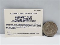 Guernsey 1981 Royal Wedding Commemorative Coin