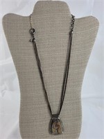 Mixed metal 3 chain necklace with 23-in chain