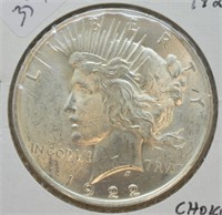 1922 PEACE DOLLAR CHOICE BU