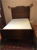 Victorian Oak High Back Bed, full size, comes with