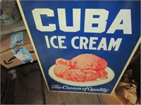 CUBA ICE CREAM DOUBLE SIDED METAL SIGN