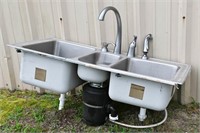 Elkay Stainless 3 Bowl Kitchen Sink w/ Disposal