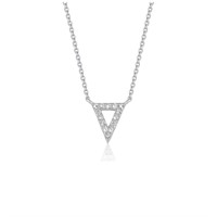 14k Wgold .14ct Diamond Inverted Triangle Necklace