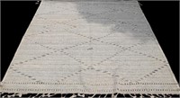 WOOL RUG (GRAY AND CREAM, ZIGZAG PATTERN)