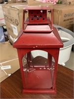 12IN red metal lantern**