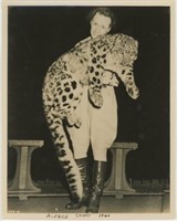 8x10 Alfred Court 1940 holding big cat