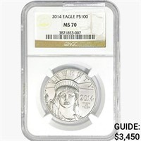 2014 Silver Eagle NGC MS70 $100 1oz. Platinum
