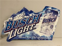 BUSCH LIGHT HEAD FOR THE MOUNTAINS METAL EMBOSSED