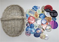 Basket Filled with Various Buttons