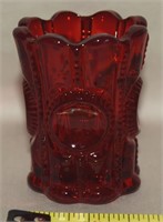 Vtg LG Wright Ruby Red Glass Priscilla Toothpick