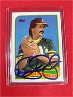 Autographed Dennis Eckersley Baseball Card w/COA