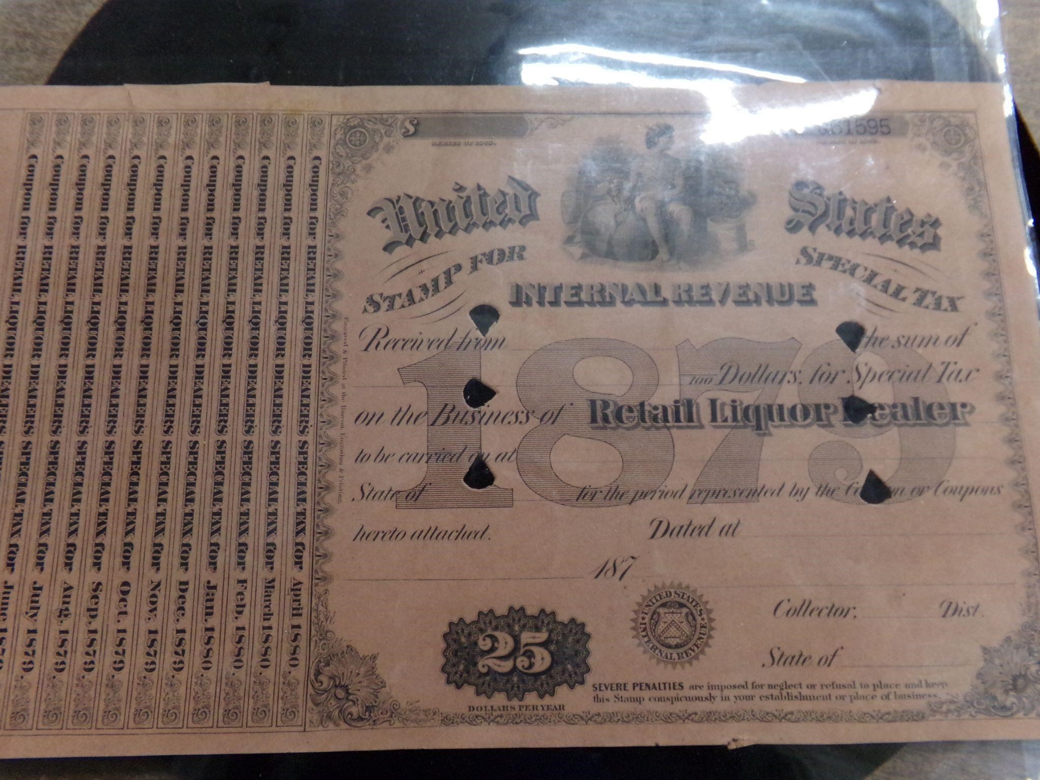 1879 Liquer Dealer license