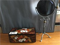 Detailed Tin Box and Metal Revolving Mirror