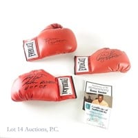 Norton / Foreman / Holmes Signed Gloves (JSA)