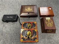 (6) ASSORTED CIGAR BOXES & TINS