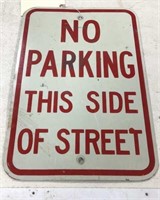 No Parking Metal Sign