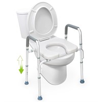 OasisSpace Raised Toilet Seat with handles-300lbs