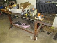 Rolling heavy duty steel welding table 36.5"H x
