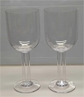 2 8" Rosenthal Crystal Double Stem Wine Glasses B