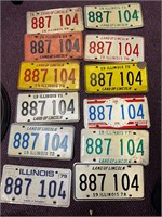 ILLINOIS License Plates  - 68-'79, '