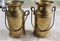 2 Brass Milk Cans-4" High-Decor