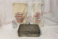 Antique Hoosier Storage Box & Advertising Bags
