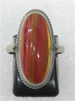 Vintage Sterling Silver Jasper SW Ring Tested