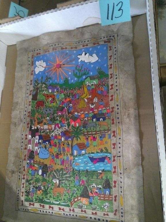 Mexican Amate Bark Painting