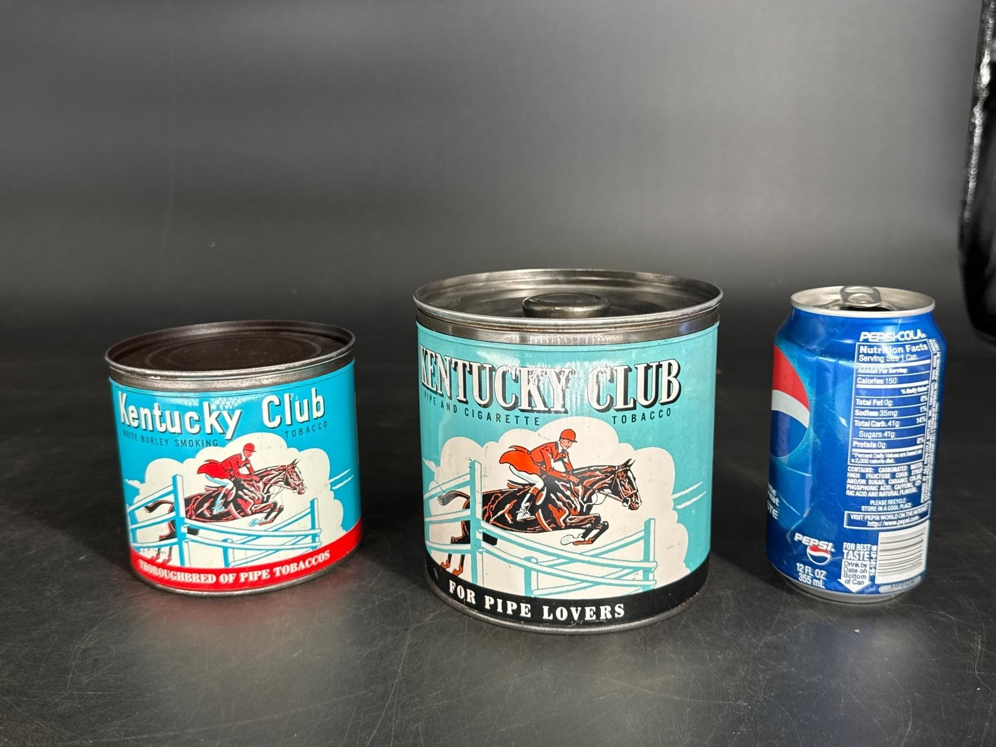 2 CAN LOT KENTUCKY CLUB TOBACCO W/LIDS