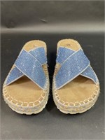 White Mountain Kimberly Blue Bedazzled Sandals