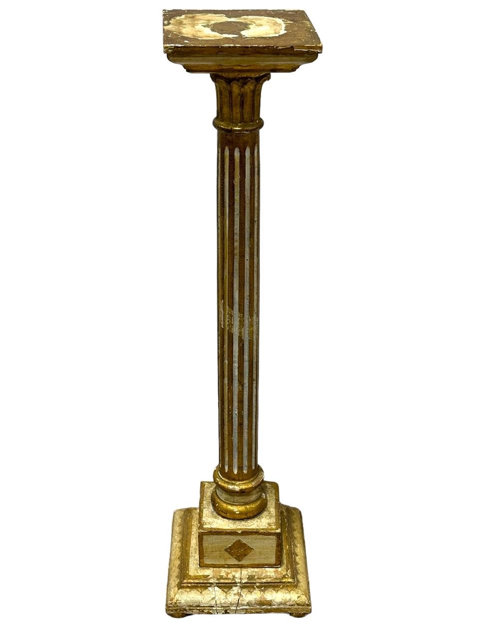 Antique Wood Carved Gold Gilt Stand/Pedestal