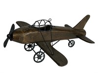 Vintage Wooden Airplane Sculpture
