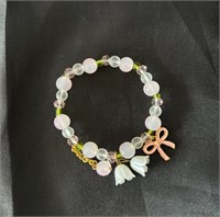 pink lily flower bracelet