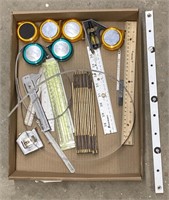Assorted Tape Measures, Folding Rulers, Steel