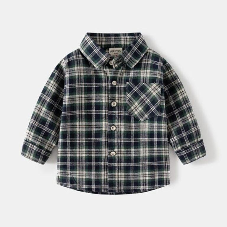 Yueary Boys Baby Shirts Flannel Button Down