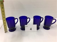 Set of 4 Rare Libbey Pedestal 10 oz mugs