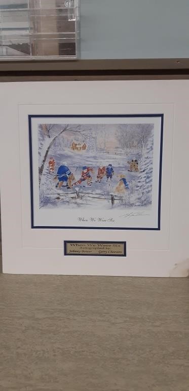 Autographed  Gerry Cheevers Print with COA
