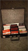 Vintage cassette case with 15 cassettes