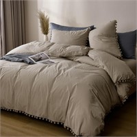 PHF 100% Washed Cotton Duvet Cover Queen Size