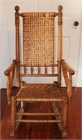 Hickory Cane Back and Bottom Rocker