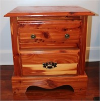 Two Drawer Cedar Stand Table
