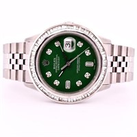 Rolex DateJust SS 2.50ct Baguette Diamond 36 Watch