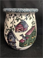 Home and garden decorative pot with birds and