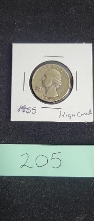 1955 silver quarter