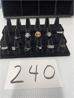 11 Rings all marked sterling or .925