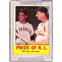 1963 Topps Pride Of The Nl Mays/musial