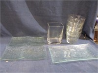 glass trays and bowls lot .