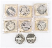 Coin (8)  Assorted .999 Silver Liberia $20